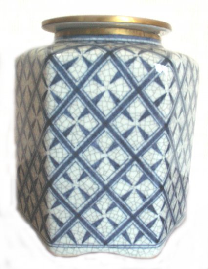 HANDPAINTED PORCELAIN COVERED CANISTER