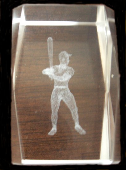 BASEBALL PLAYER HOLOGRAM PAPER WEIGHT