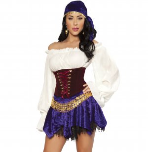 5pc Gypsy Adult Woman Halloween Costume