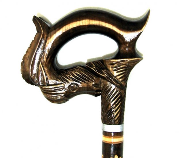 HAND CARVED Wooden Cane - Walking Stick