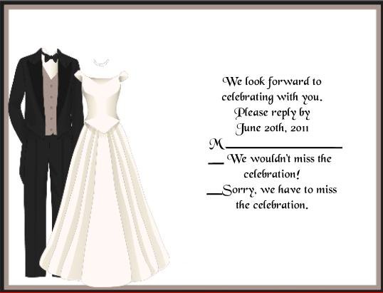 Wedding Attire rsvp cards