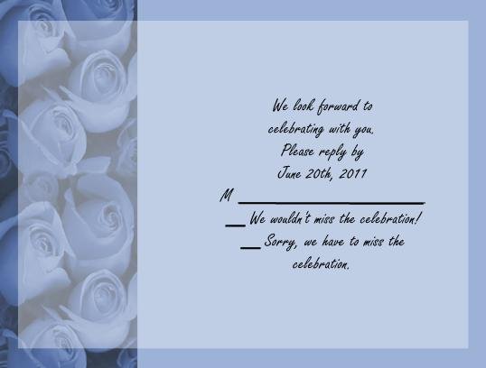 Blue Roses rsvp cards