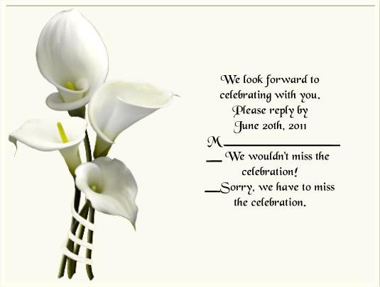 Calla Lilly 2 rsvp cards