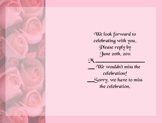 Pink Roses rsvp cards