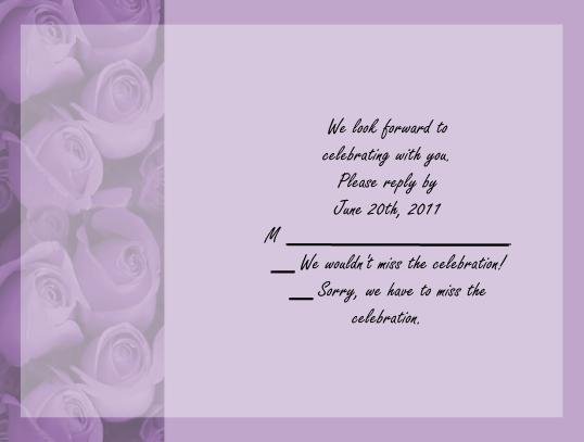 Purple Roses rsvp cards