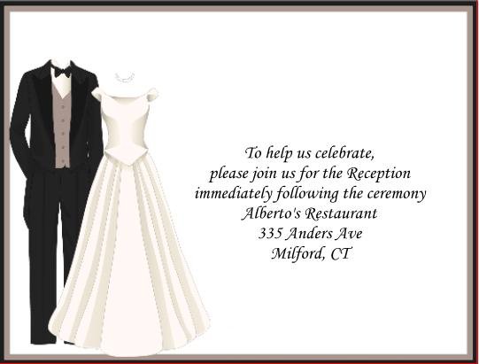 Wedding Attire reception cards