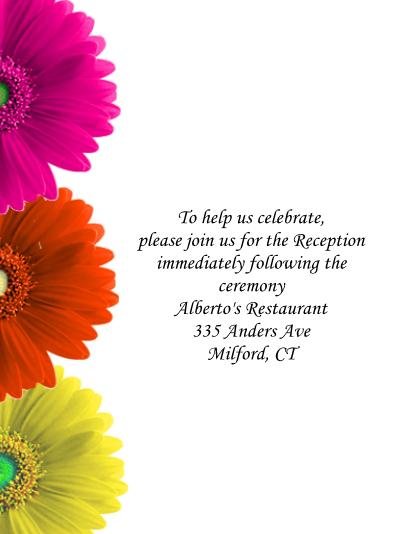 Gebrera Daisies reception card