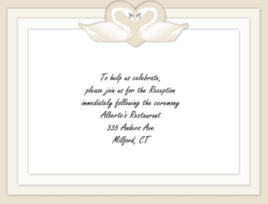 Swans reception card