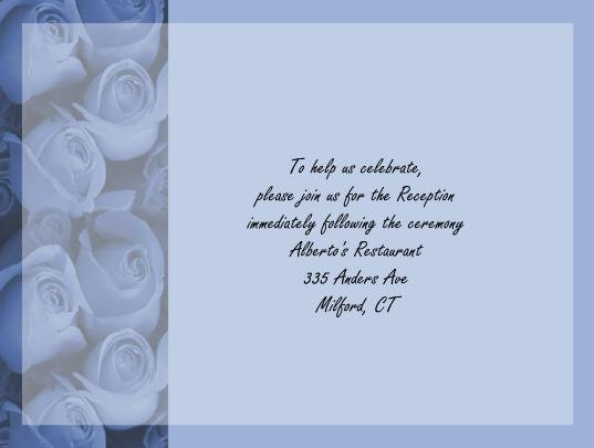 Blue Roses recption cards