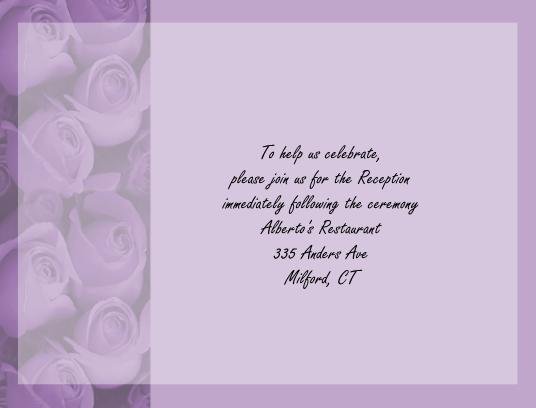 Purple Roses reception cards