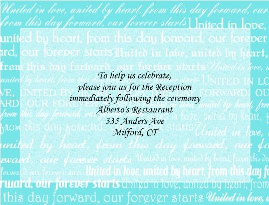 United in Love recption cards