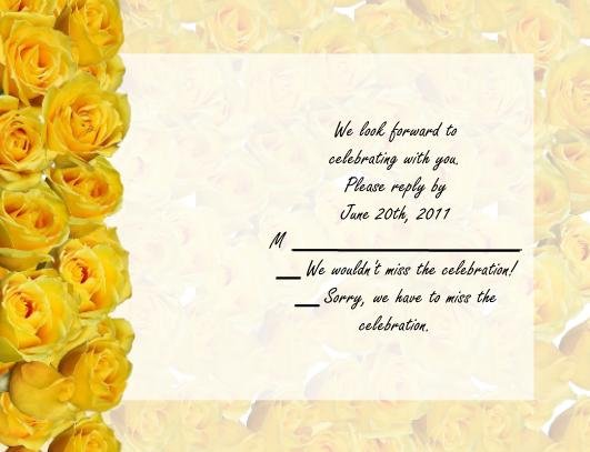 Yellow Roses rsvp cards