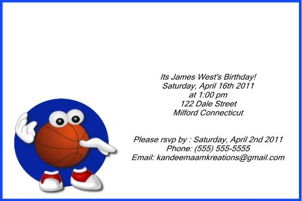 Basketball1 kids birthday invitation