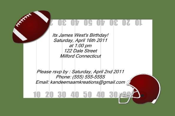 Football2 kids birthday invitations