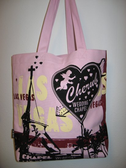 Pink Las Vegas Cherub Wedding Chapel Tote Bag