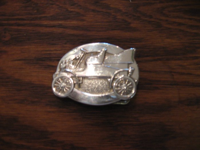 Small Vintage Silver Ford Car Belt Buckle