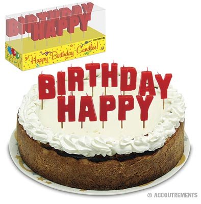 "HAPPY BIRTHDAY" Letter Candles on Wooden Picks