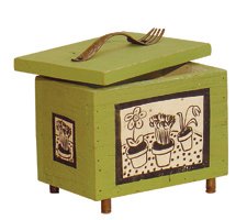 Hand Crafted "Flower" Box with Fork Handled Lid