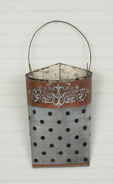 Recycled Metal, Polka Dot Design, Hanging Flower Pocket
