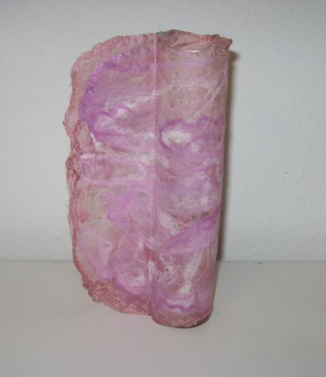 Hand Dyed Silk Molded Butterfly, Wrapped Glass Cylinder Vase
