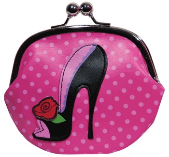 Large Black Pin Up Shoe Coin Purse