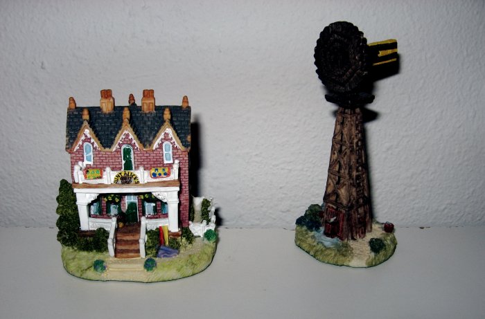 "Aunt Alice's Quilt Shop" & "Farmer Wilson's Wind Mill", Liberty Falls House Collection, AH126