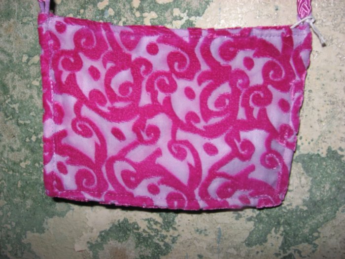 Hand Stitched Pink Velvet Design Purse