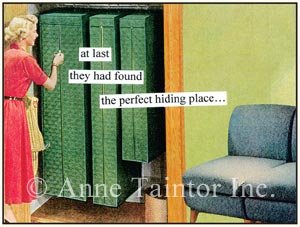 "At Long Last They Had Found the Perfect Hiding Place" Set of 10 Surprise Party Invitations