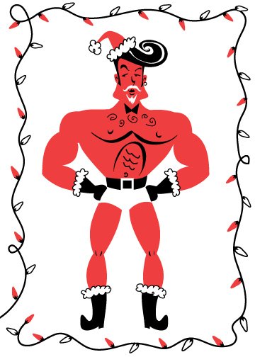 Hunky Santa Christmas Card