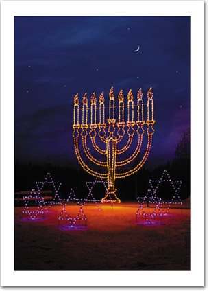 Menorah in Lights, Hanukkah Card
