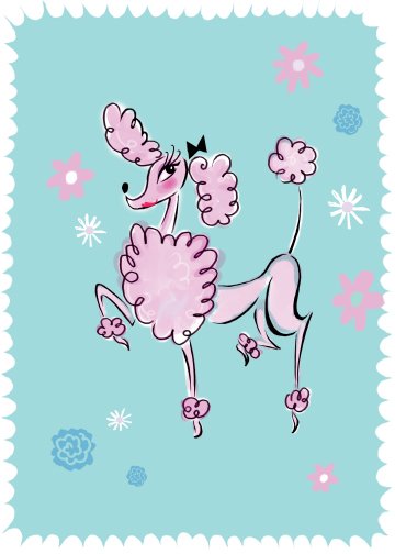 Pink Poodle Birthday Card