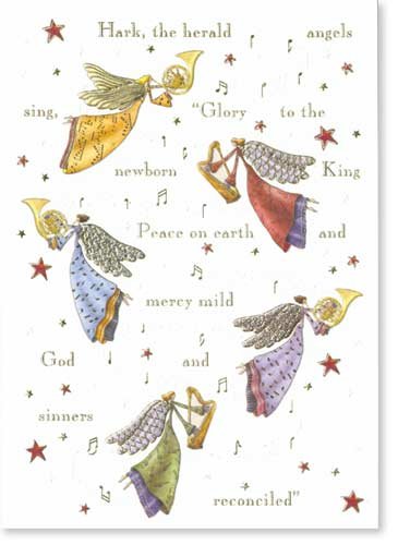 Set of 10 Angels Playing Instruments, Christmas Box Card Set