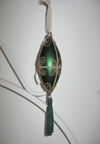 Green Glass Finial Ornament