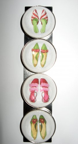 Set of Four Christmas Shoe Magnets