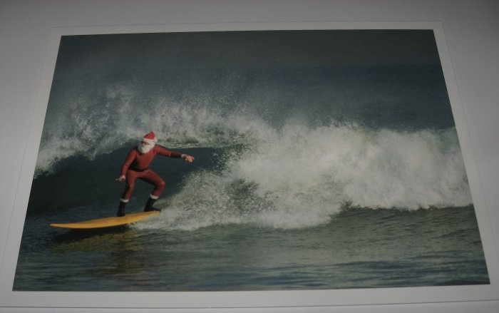 Surfing Santa Christmas Card