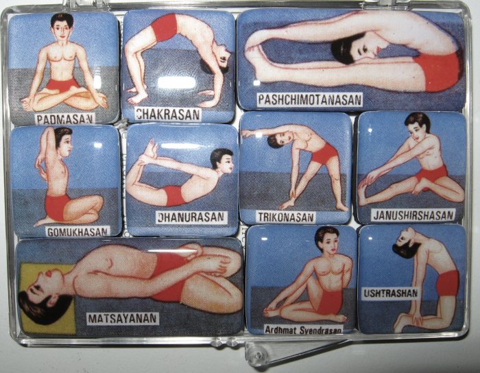 Set of Ten Yoga Pose Magnets