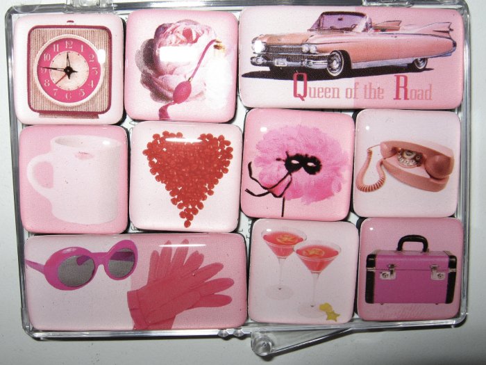 Set of Ten "Perfectly Pink" Magnets