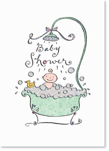 Ten Baby Shower Bathtub Invitations with Envelopes