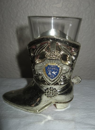 Silver Plastic Boot with Shot Glass Inside