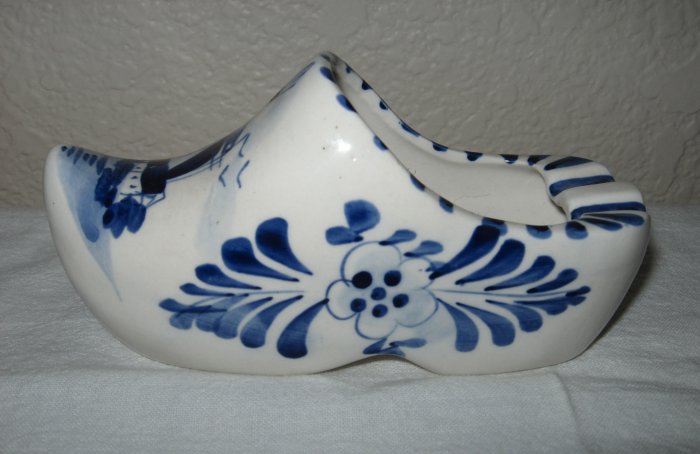 Ceramic Hand Painted Delft Blue Dutch Clog.