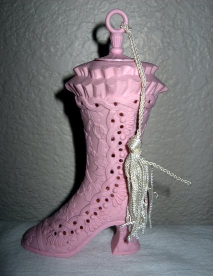 Vintage Pink Plastic Potpourri Boot