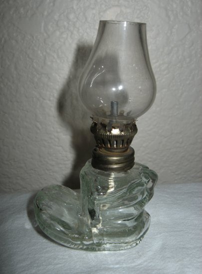Crystal Shoe Oil Lamp.