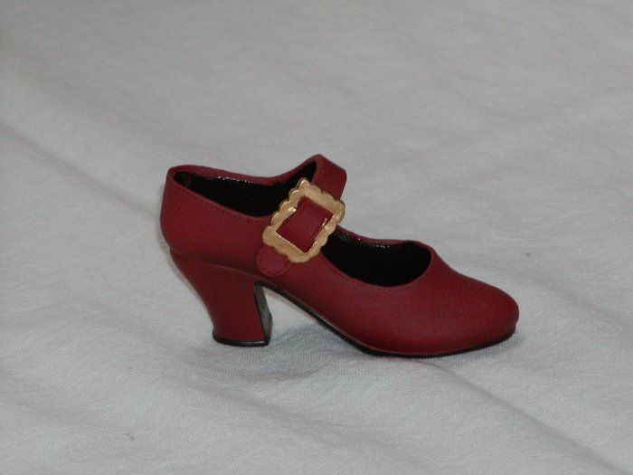 Miniature Red Shoe with Gold Buckle