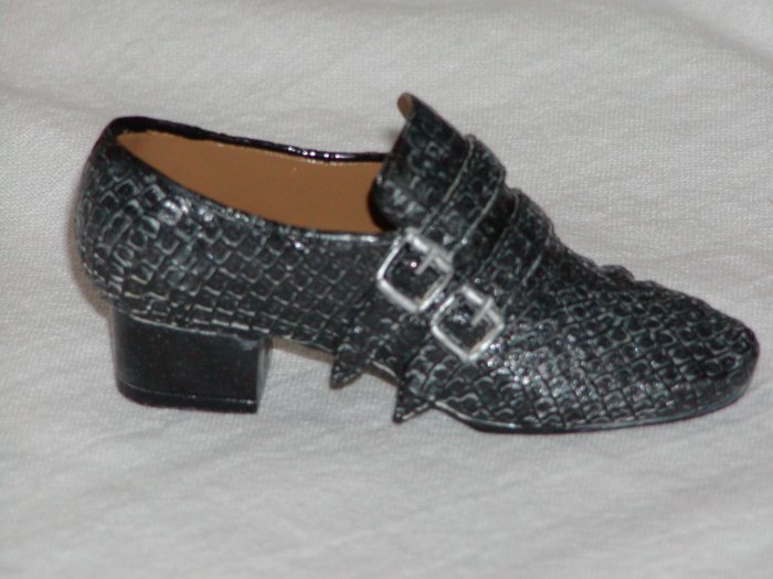 Men's Miniature Black Buckled Shoe