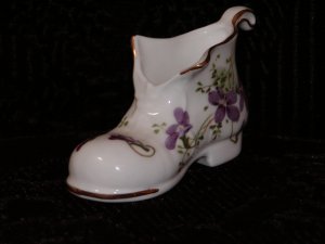 Hamersly Fine White w/Handpainted Lavender Flowers Bone China (England).