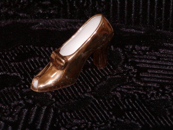Gold Glass Opened Toed Woman's High Heel Shoe