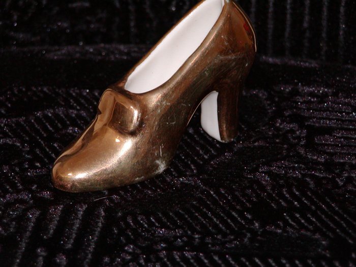 Gold Glass Woman's High Heel Shoe