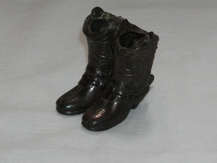 Pair of Mans Metal Boots with Spur