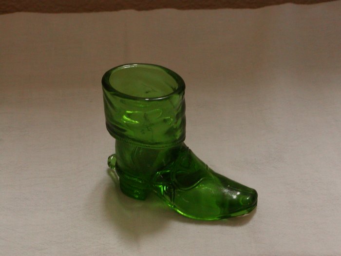Mosser Green Glass Cowboy Boot with Spur