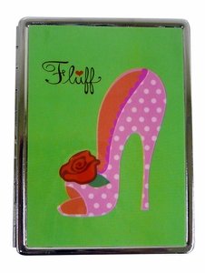 Double Sided Pinup Shoe on Metal ID Case